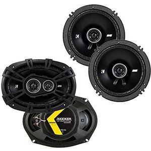 KICKER 43DSC69304 D-serie 6x9 Inch 360 Watt 3-weg dubbele luidsprekers met 43DSC6504 6.5 Inch 240 Watt 2-weg 4 ohm auto audio coaxiale luidsprekers