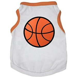Petitebelle Puppy Kleding Hond Jurk Basketbal Wit Oranje Katoen T-Shirt