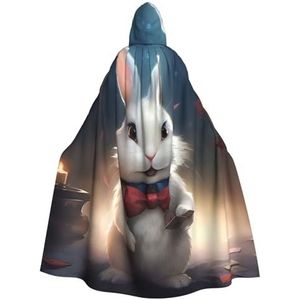DURAGS Schattig wit konijn modieuze cosplay kostuum mantel - unisex vampier cape voor Halloween & rollenspel evenementen