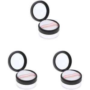 3 Set Lege Losse Poeder Case Blush Opslag Container Talkpoeder Jar 20g Zwart