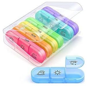 Pillendoos Organizer 3 keer per dag, reis pillendoosje 7 dagen AM PM wekelijks