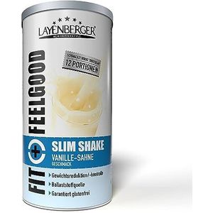Layenberger Fit+Feelgood Slim Shake Vanille-room, maaltijdvervanger voor gewichtsverlies en -controle, vervangt 12 maaltijden bij slechts 214 kcal per maaltijd, glutenvijl, (1 x 396 g)