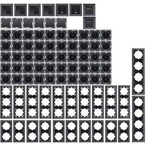 Milos Stopcontact, schakelaar, complete 94-delige set, inbouwstopcontact, netwerk, tv-antenne, inbouw, antraciet