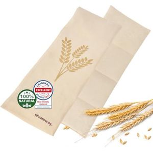 Dreamway - Magnetronwarmtekussen met tarwezaad, 53 x 20 cm, alternatief voor kersenpitten, magnetronwarmwaterkruik met overtrek van 100% katoen, wasbaar, verlicht pijn