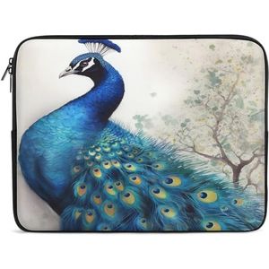 Laptop Sleeve 13 inch Blauwe Pauw Slanke Laptop Case Cover Waterdichte Aktetas Shockproof Beschermende Notebook Case