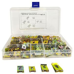 Aiyomi Plaatmoer, 110 stuks clipmoeren, plaatmoeren, U-type schroefdraad, clipmoerset voor de binnendecoratieplaat van het voertuig