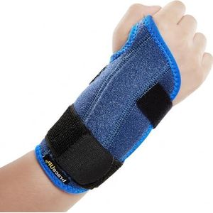 BraceUP Gestabiliseerde Polsbandage voor Kinderen – Polssteun en Polsspalk voor Jongens en Meisjes (100–150 cm), voor Dagelijks Gebruik (Blauw, One size, Rechts)