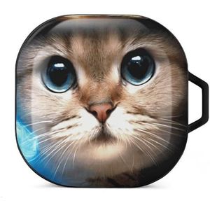Ruimte kat oordopjes hoesje compatibel met Samsung hard shell beschermhoes zwart-stijl