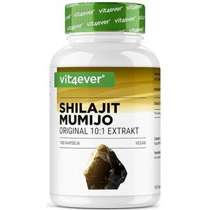 Mumijo Shilajit -180 capsules - Hooggedoseerd met 1500 mg per dagelijkse Portie - 10:1 extract - Zonder ongewenste toevoegingen - Veganistisch