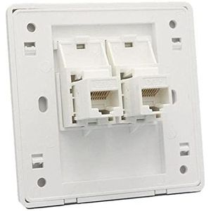 1 ST Computer Netwerk Kabel Socket Wandplaat Eén poort Single Socket Panel RJ45 Netwerk Ethernet Cat6 Type LAN Outlet-2 Port