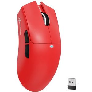 ATTACK SHARK X11SE Draadloze Gamingmuis, 63 g Superlicht Met PixArt PAW3311 Sensor, 22000 DPI, Tri-Mode BT/2.4Ghz/Bedraad, 1000Hz, 300mAh Batterij, Dubbele Driver, voor PC/Xbox/PS/Mac (Rood)