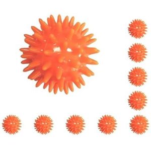 10 Set van Spike Massage Bal Oefening Voetmassage Bal voor Rug Hand Palmen Voeten Zolen Oranje, 6 cm