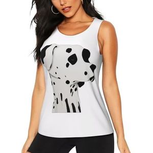 Workout tanktops voor vrouwen Dalmatiër - Slim Fit Crew Neck Vest Top Sport Running T-Shirt Mouwloze Tank Top Zomer Atletische Yoga Vesten, 3 D, S