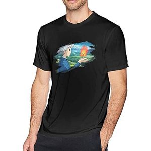 Howls Moving Castle Men's Short Sleeve Casual Cotton Crew Neck T-Shirt T-shirts & overhemden(X-Large)