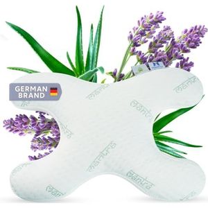 Lelekka Mantra slaapkussen tegen slaaprimpels voor buikslapers en zijslapers incl. 2 hoezen met lavendel- en aloë vera-extract