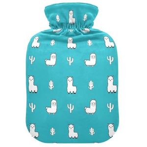 LI ZHI XIN PVC warmwaterkruik met fluwelen deksel 1L 2L kleine middelgrote dierlijke alpaca patroon