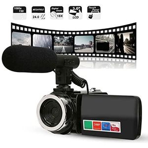 Digitale Camera, Professionele 4K HD Camcorder Video Camera Nachtzicht 3 Inch LCD Touch Screen 18x Digitale Zoom Camera Met Microfoon(Camera with mic)