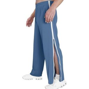 Reha Trainingsbroek Voor Heren Met Doorlopende Ritssluiting, Joggingbroek, Afritsbroek, Lange Revalidatiebroek Heren Afscheurbroek Sportbroek, M-3XL joggingbroek(Blue,3XL)