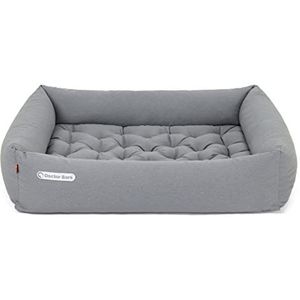 Doctor Bark Hondenbed orthopedisch, wasbaar tot 95 °C, geurvrij en hygiënisch, behaaglijke hondenmand voor grotere honden (L - 90 x 80 cm, lichtgrijs)