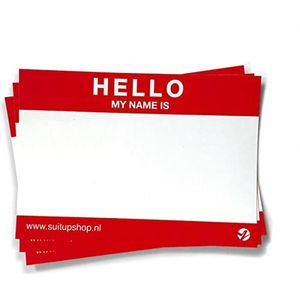 Hello My Name is Stickers - 50 Stuks - Rood - Weerbestendige Vinyl Sticker