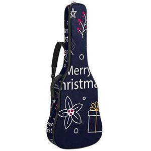 Gitaar Gig Bag Waterdichte Rits Zachte Gitaar Rugzak, Bass Akoestische & Klassieke Folk Elektrische Gitaar Tas Hand Getrokken Kerstmis-01