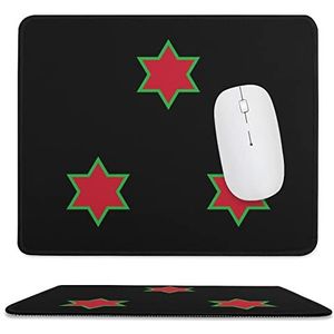 Burundi vlag logo muismat antislip muismat rubberen basis muismat voor kantoor laptop thuis 9,8 x 11,8 inch