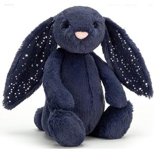 Jellycat Medium Bashful Navy Stardust Bunny Pluche Knuffel