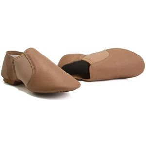 Jazz Schoenen Vrouwen Jazz Dans Schoenen Tan Zwart Antislip Zool Jazz Schoenen Peuter Meisjes Gymnastiek Unisex Slip On Jazz, Beige, 40 EU