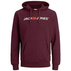 Jack & Jones Herenpullover met capuchon, met logo, rood, 3XL
