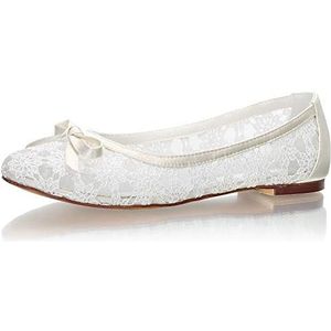 Emily Bridal Bruidsschoenen Ronde Teen Platte Moeder Van de Bruidsschoenen 38EU