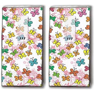 20 zakdoeken (2 x 10) kleurrijke vlinders / lente / zakdoeken met motief