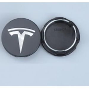 Auto Hub Center Cap Wieldoppen voor Tesla Model 3 Model Y Model S Model X Model 3 Highland 56MM Wielnaafafdekkingen Banden Velgen Emblem Protector Vervanging Accessoires,BlackSilver