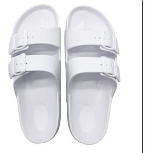 Sandalen, VA Lichtgewicht sandalen for koppels - Strandslippers met verstelbare gesp, maat 47 Doucheschoenen(White,47 EU)