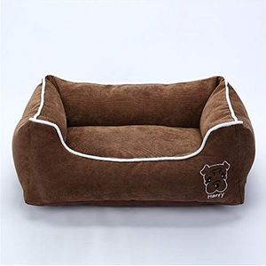 Zhexundian Pet Bed for Small Medium Large Dog Crate Pad, vochtig Bottom For All Seasons, Puppy Dog House, Deluxe Soft Bedding (Color : Brown, Size : S 45X35X17CM)