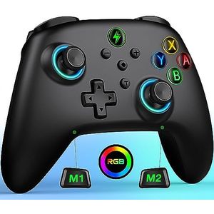 ALEEMTRY Switch Controller met RGB Joystick/programmeerbare & sync toetsen/1000mAh, controllerswitch voor Switch/Lite/OLED, Pro Controller compatibel met Android/IOS/PC