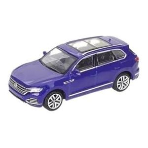 1:64 for Volkswagen Touareg SUV Schaal Diecast Model Auto Miniatuur Voertuig Afgewerkt Voertuig Speelgoedauto (Color : Blue)