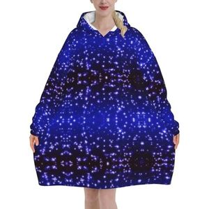 Bright Stars Sherpa Sweatshirt Deken voor Vrouwen Verlengt Warme Gezellige Oversized Draagbare Pocket Hoodie Volwassenen