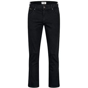 Wrangler Texas Stretch Straight Jeans voor heren, Black Overdye., 36W x 32L