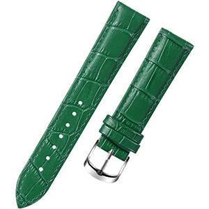 LUGEMA 8 10 12 14 15 16 17 18 19 20 Mm Lederen Horlogeband Horloge Riem Horloges Band Vrouwelijk Rood Wit Zwart (Color : Green, Size : 20mm)