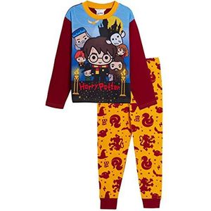 Harry Potter Pyjama Volledige Lengte Pjs Set Jongens Meisjes Kinderen Zweinstein Gryffidor Charms Chibi Karakter Nachtkleding, Meerkleurig, 9-10 jaar