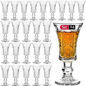 JAIEF 45ml Sherryglazen, loodvrij glas, heldere zware basis shotglazen (set van 6)