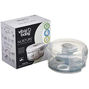 Vital Baby Nurture 2 in 1 Combination Steriliser - Microwave Steam & Cold Water Steriliser for Baby Bottles & Accessories - 4-Minute Sterilisation - Keeps Contents Sterile for 24 Hours