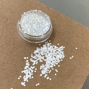 Mini sprankelende cirkel glitter nageldecoratie golf stip retro eenvoudige stijl zwart goud laser nagelkunst doe-het-zelf accessoires-cirkel (wit)