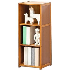 Boekenkast Bamboe Boekenplank Grote Open Opbergboekenplank Moderne Boekenkast Voor Thuiskantoor Decor Displayrek voor Woonkamer (Color : A, Size : 30 * 30 * 78cm)