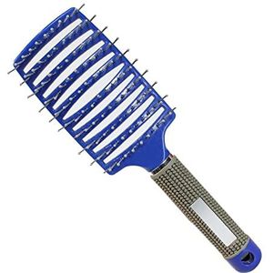 DieffematicSZ kam Hairbrush Bristle Nylon Women Wet Curly Detangle Hair Brush for Salon Hairdressing Styling Tools (Color : Mavi)