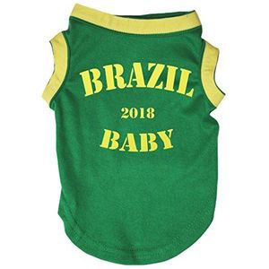 Petitebelle Brazilië Baby 2018 Groen Puppy Hond Katoen Shirt, X-Small, Groen