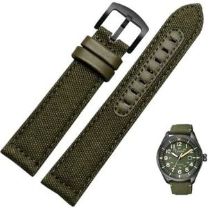 Nylon canvas horlogeband geschikt for Seiko nr. 5 Prospex-serie Citizen Eco-Drive Vervang waterdichte horlogeband 20 22 24 mm polsband (Color : Army green-black, Size : 22mm)