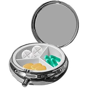 Pillendoos, Metalen pillendoosje, Draagbare medicijnpilhoes met compartiment voor zak of portemonnee, pil medicijnorganisator Youding