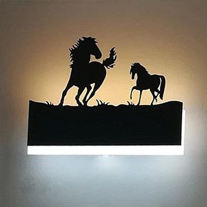Augrous Wandlamp LED 12W paard vorm ijzer acryl muurschildering lamp voor muur decoratie