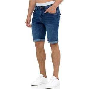 INDICODE Heren Caden Jeans Shorts | Jeans korte broek met 5 zakken Medium Indigo - Normal S